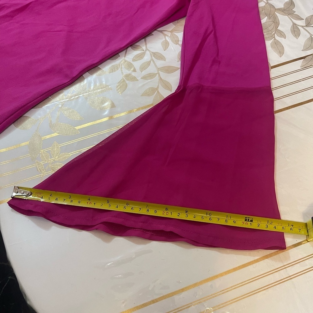 DG2 Diane Gillman Fuchsia Pullover Blouse Tank Top Size XS Flare Sleeves - Picture 6 of 7